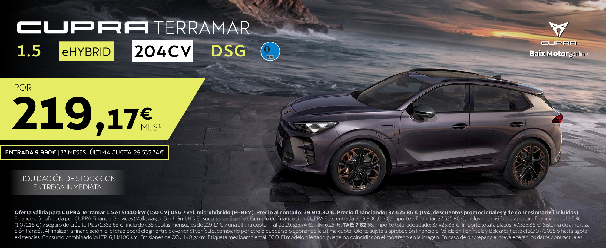 ¡Promoción! NUEVO CUPRA Terramar desde 219€/mes*